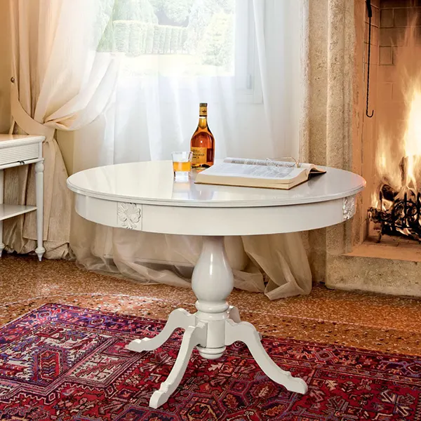 Стол круглый раскладной "Мария Сильва" Орех MS851_1  купить в интернет магазине Мебель из массива. Звоните +7 495 961-63-63 Столовые