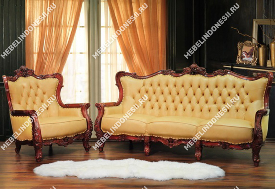Резной диван 3-х местный  